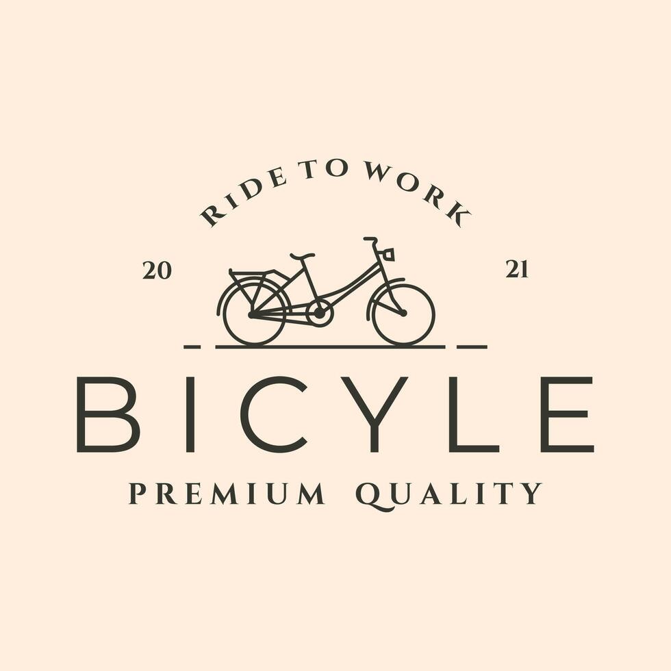 bicycle minimalist line art symbol illustration design vector