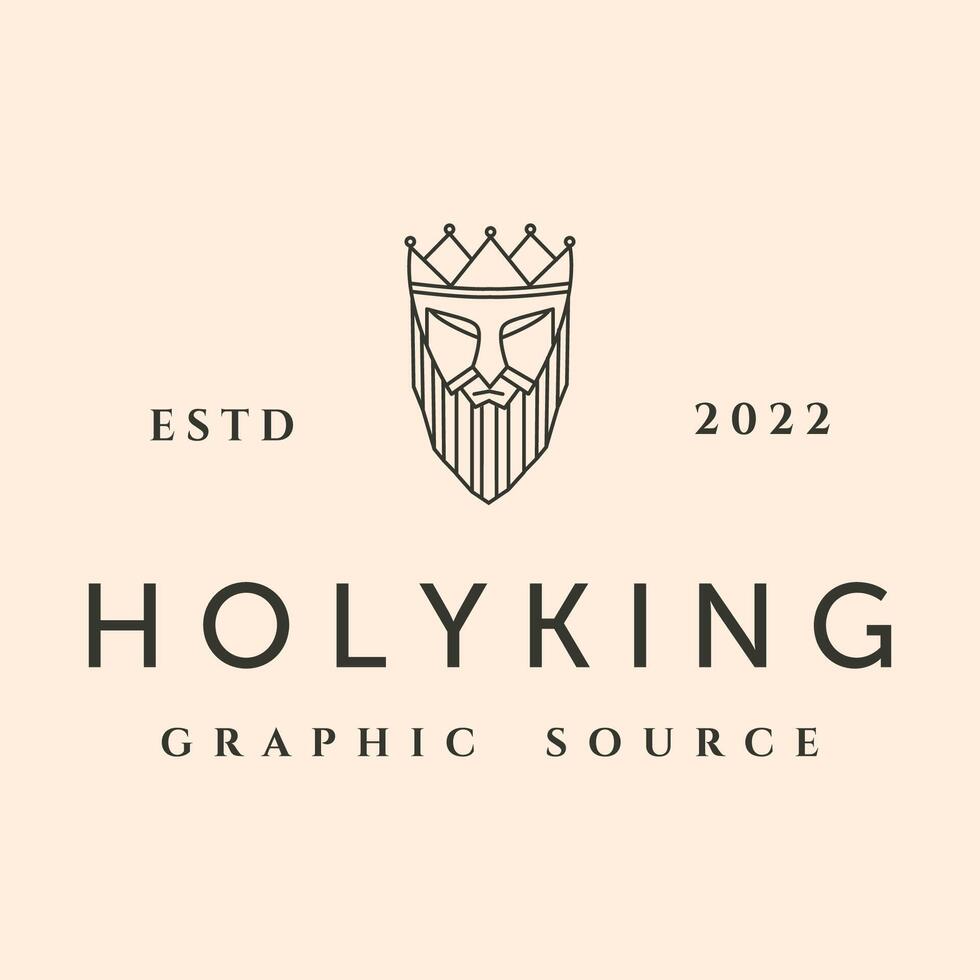 holy king graphic line art logo symbol illustration design vector