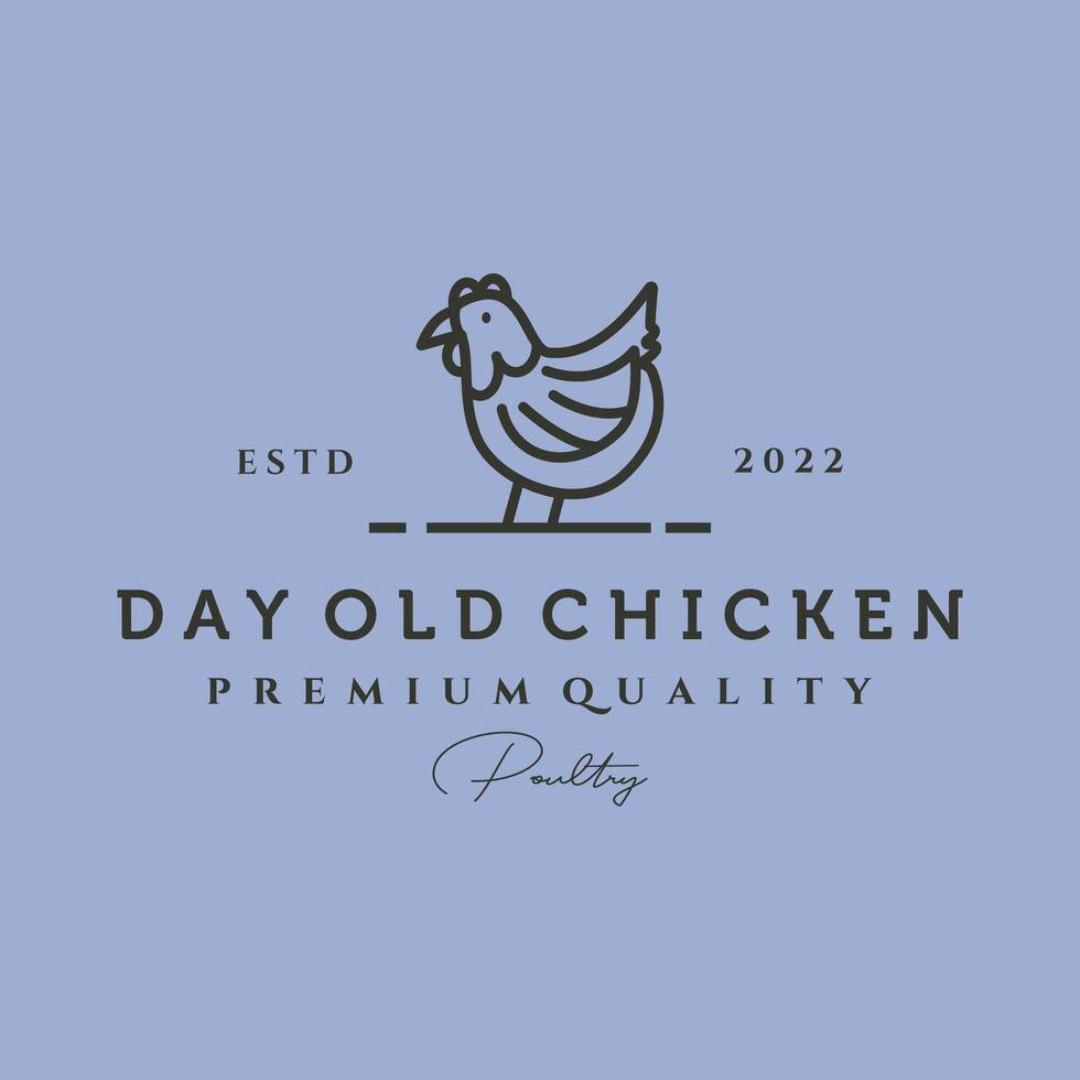 day old chicken line art logo symbol illustration design vector