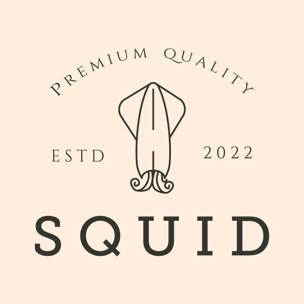 squid line art logo symbol illustration graphic design vector