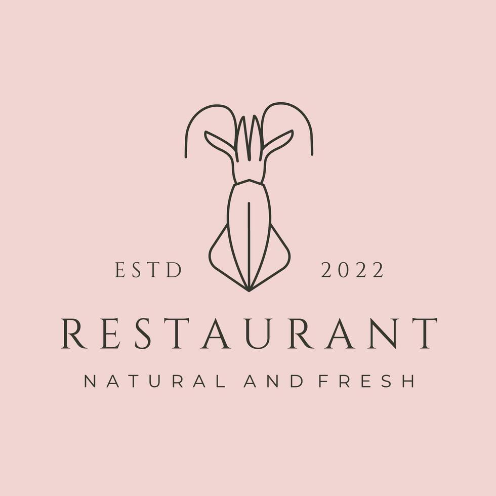 restaurant menu natural and fresh line art logo symbol illustration design vector