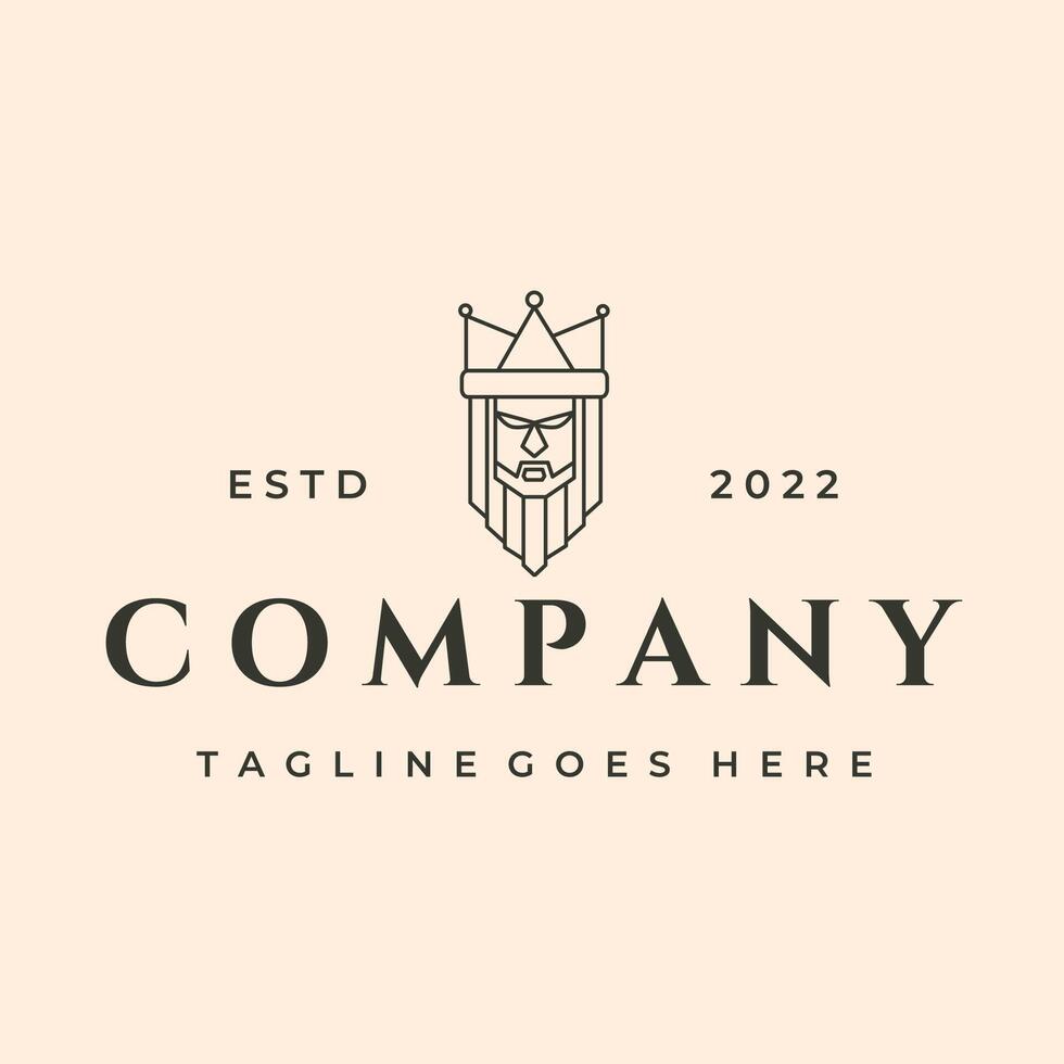 king face company minimal logo symbol illustration design vector
