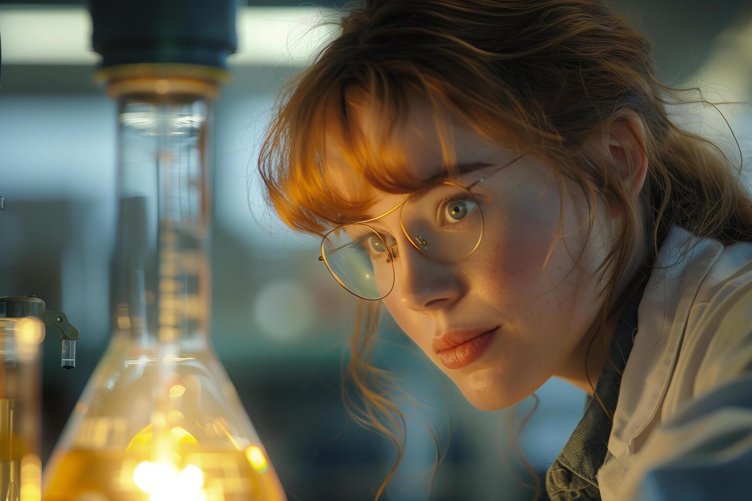 A woman in a lab coat photo