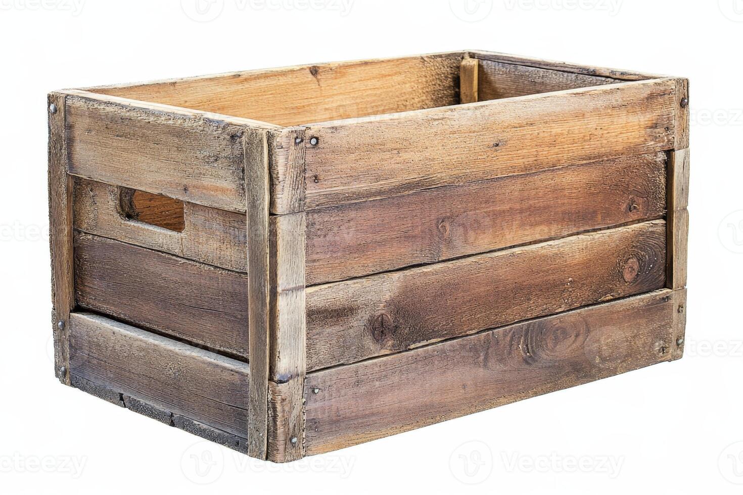 Rustic Wooden Crate for Storage or Display photo