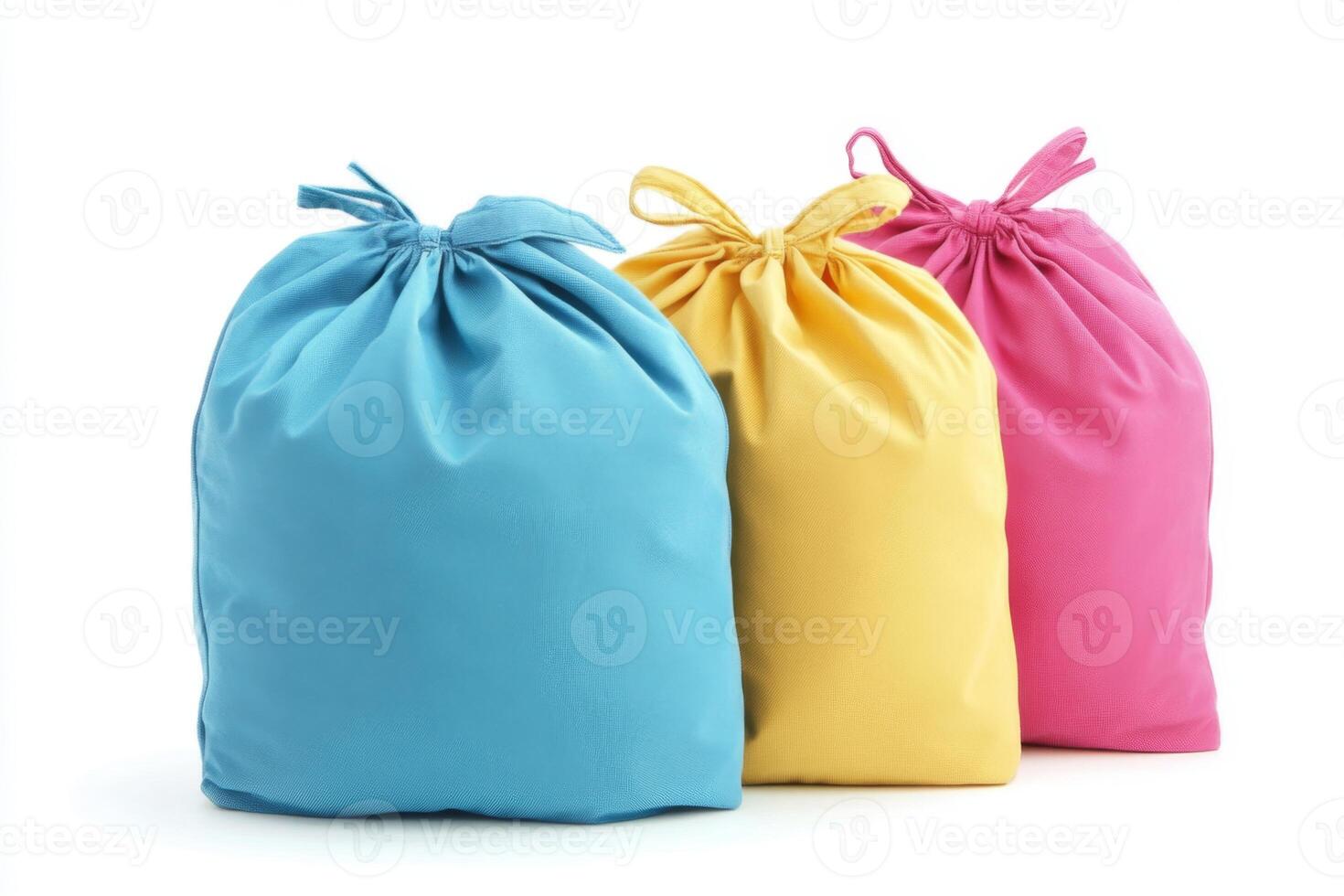 Colorful Drawstring Bags for Storage and Gifts photo