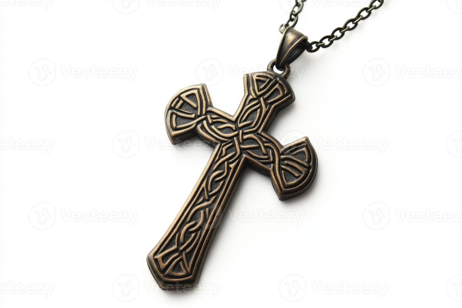Celtic Knot Cross Pendant Necklace photo