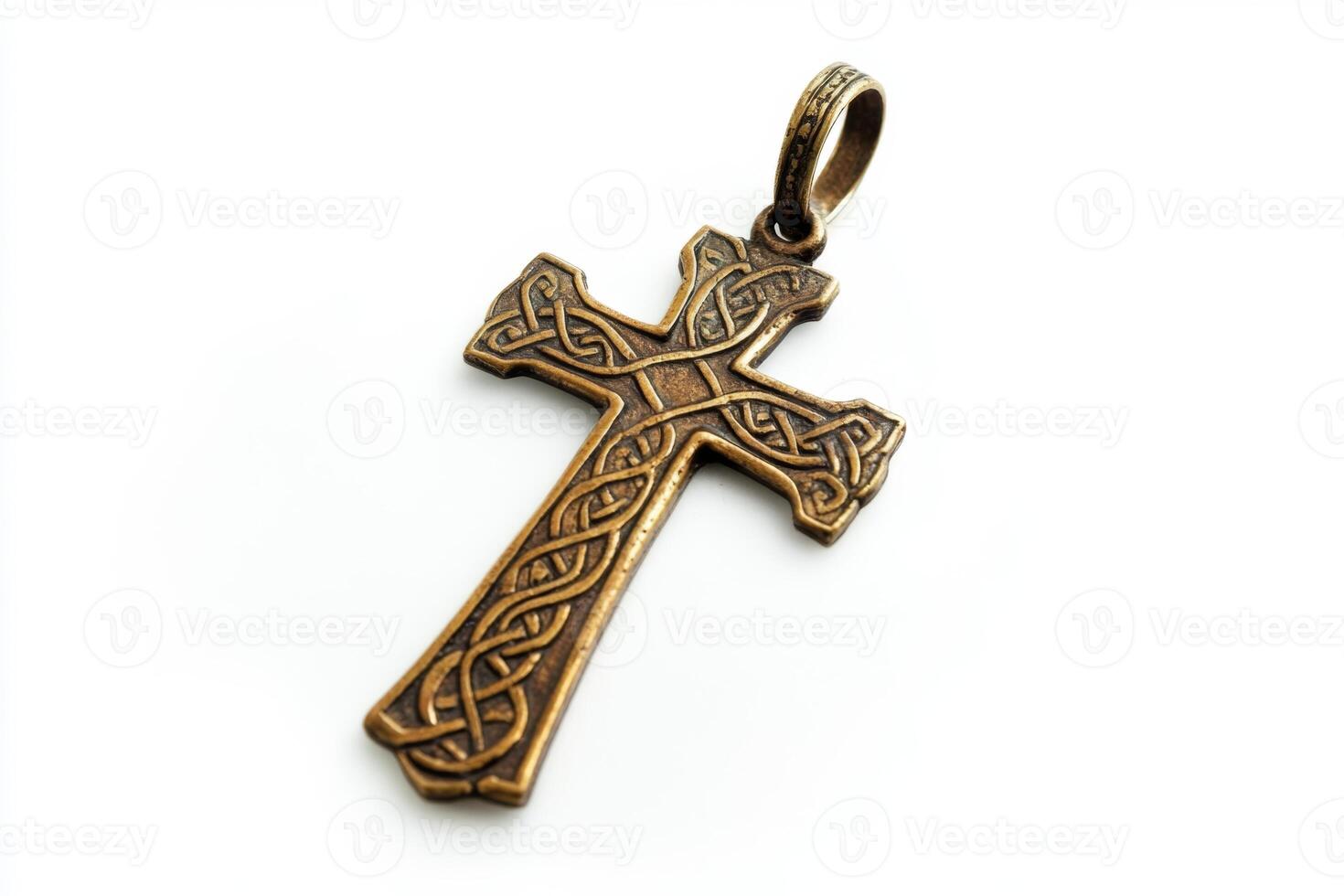 Celtic Knotwork Cross Pendant - Antique Bronze photo