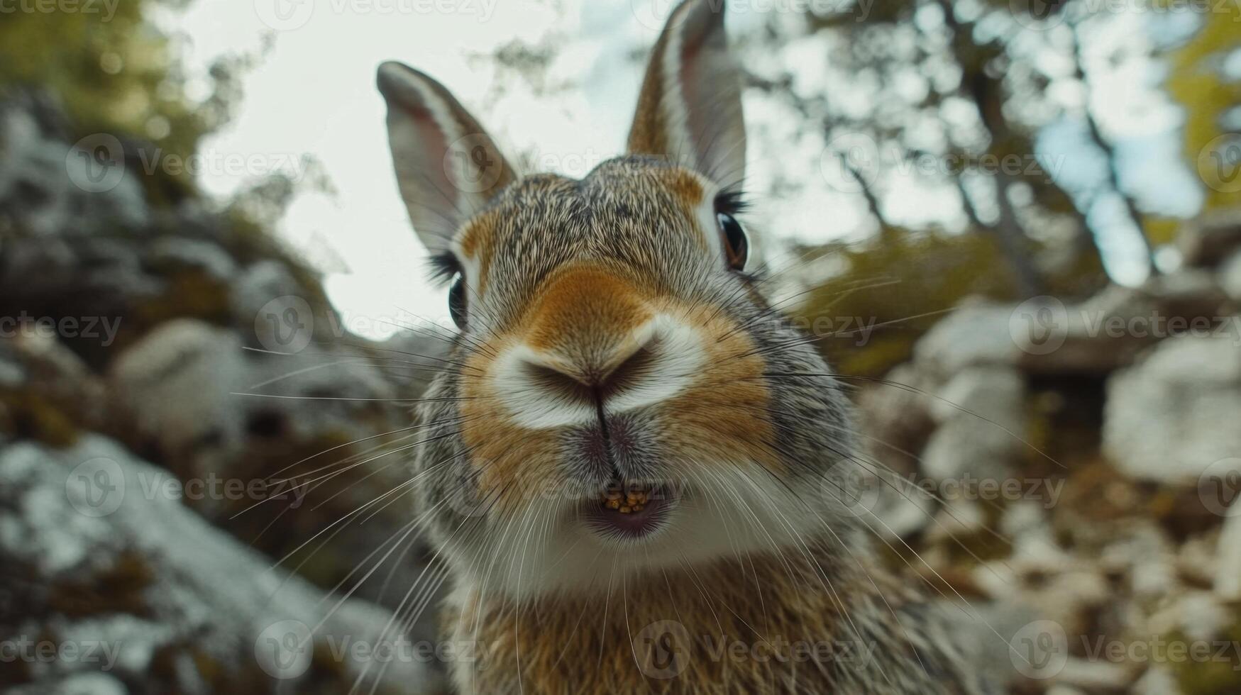 Curious Rabbit Face in Nature photo