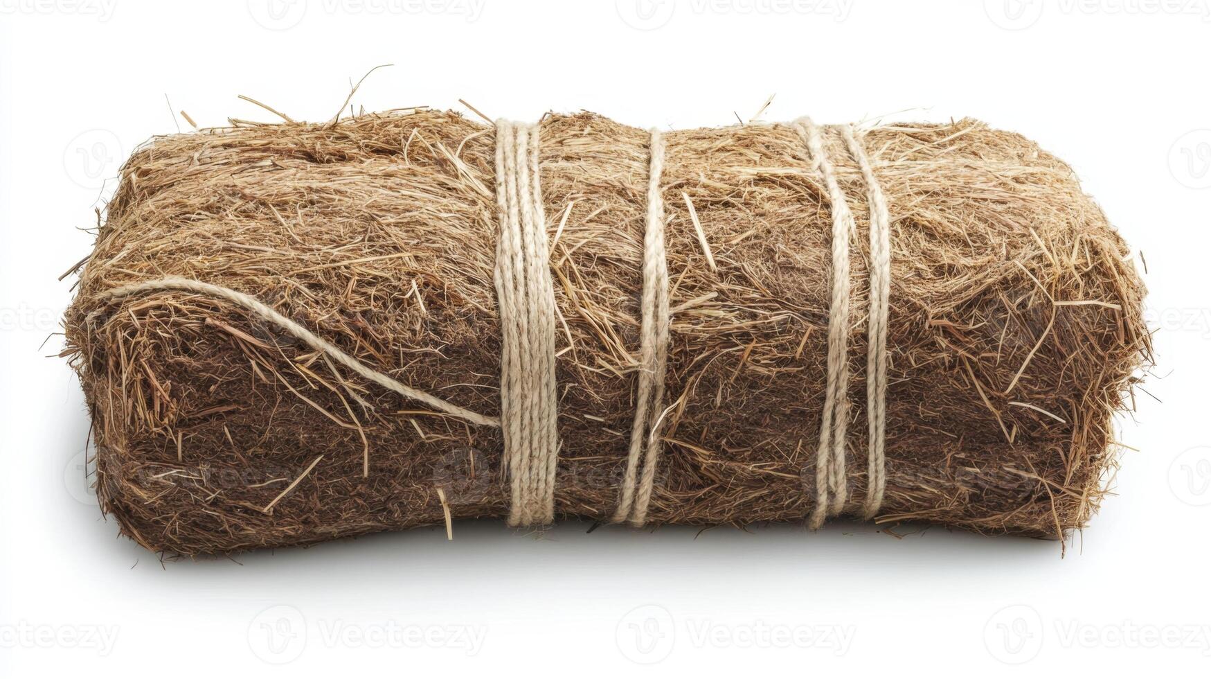 A Rustic Hay Bale, Tied with Natural Twine photo