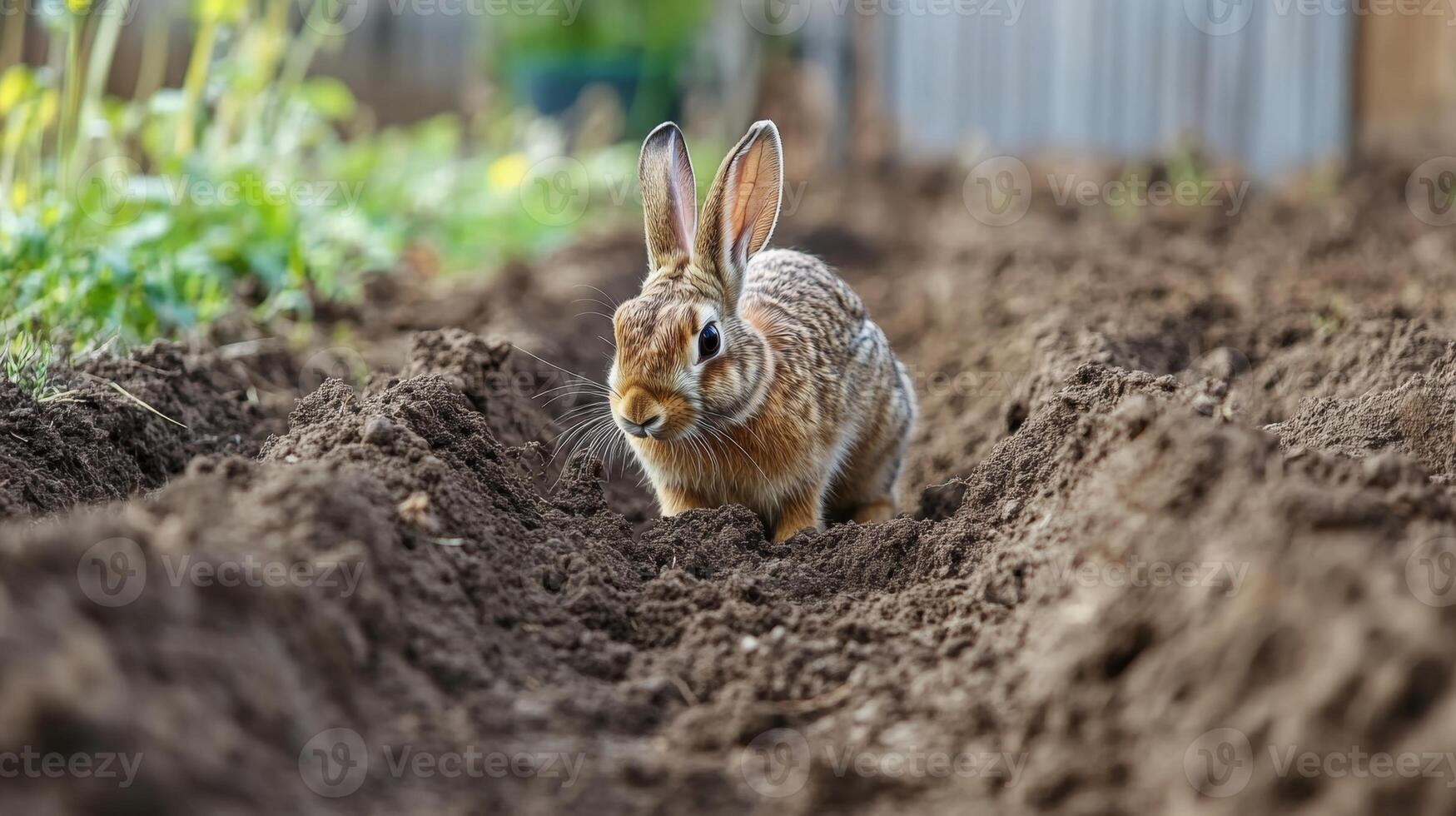 Adorable Rabbit in a Garden photo