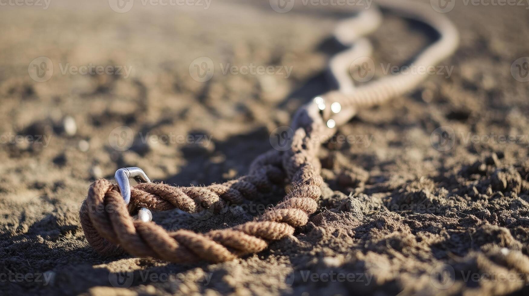 Brown Rope on the Ground - Rustic Outdoor Scene photo