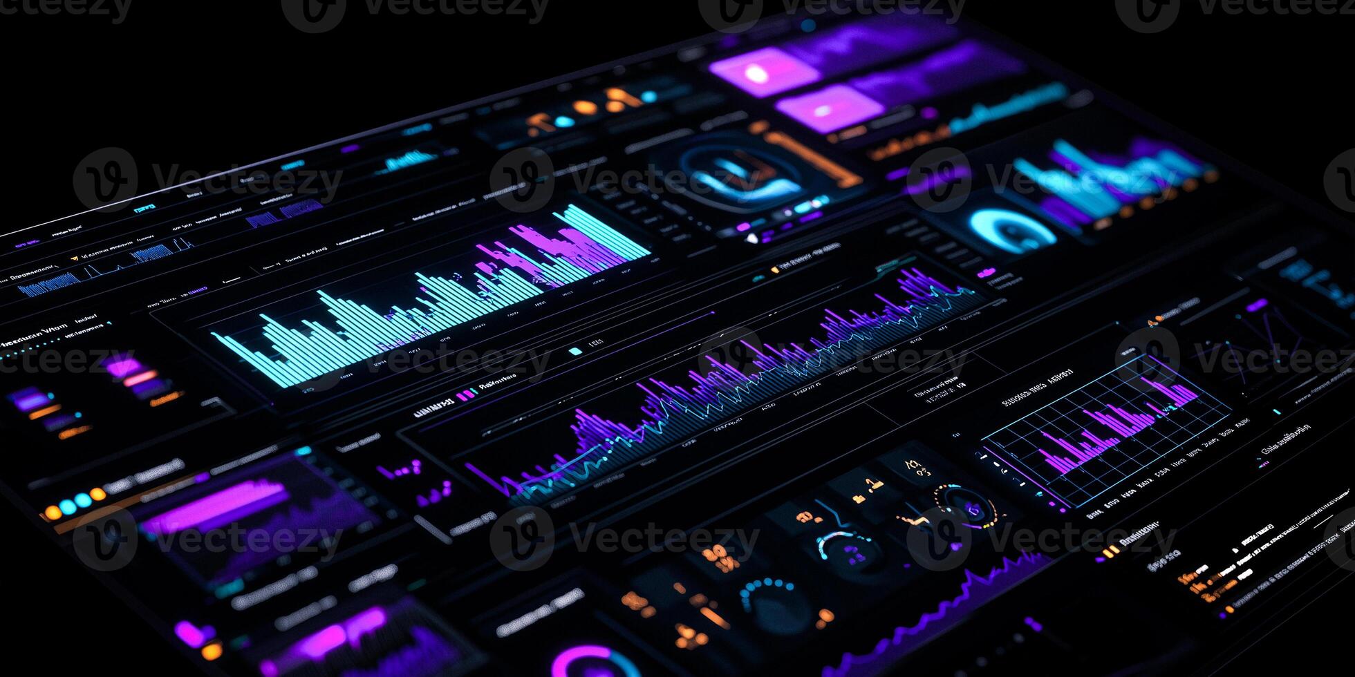 Futuristic Dashboard Interface with Digital Analytics photo