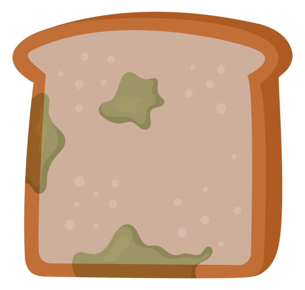 Spoiled bread food flat icon isolated on white background. vector