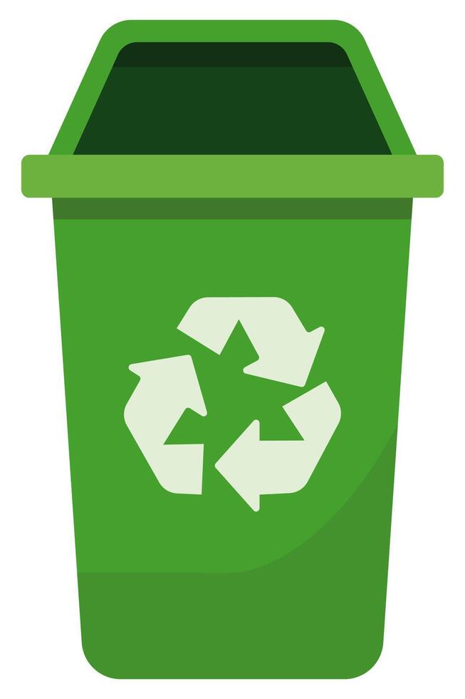 Recycle bin green container icon isolated on white background. vector