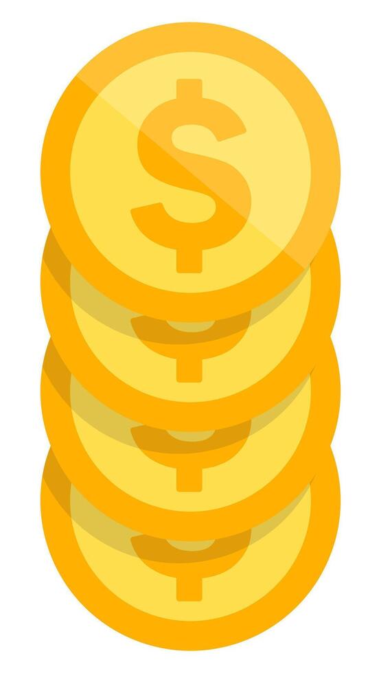 Stack of gold coins icon isolated on white background. vector