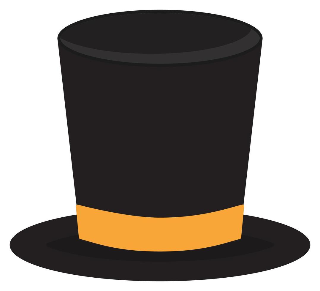 Retro top hat flat icon on white background isolated on white background. vector