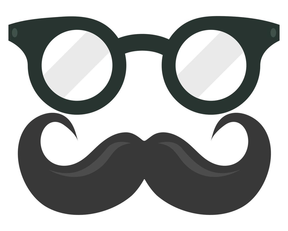 Flat icon of glasses with moustache graphic trendy design isolated on white background. vector