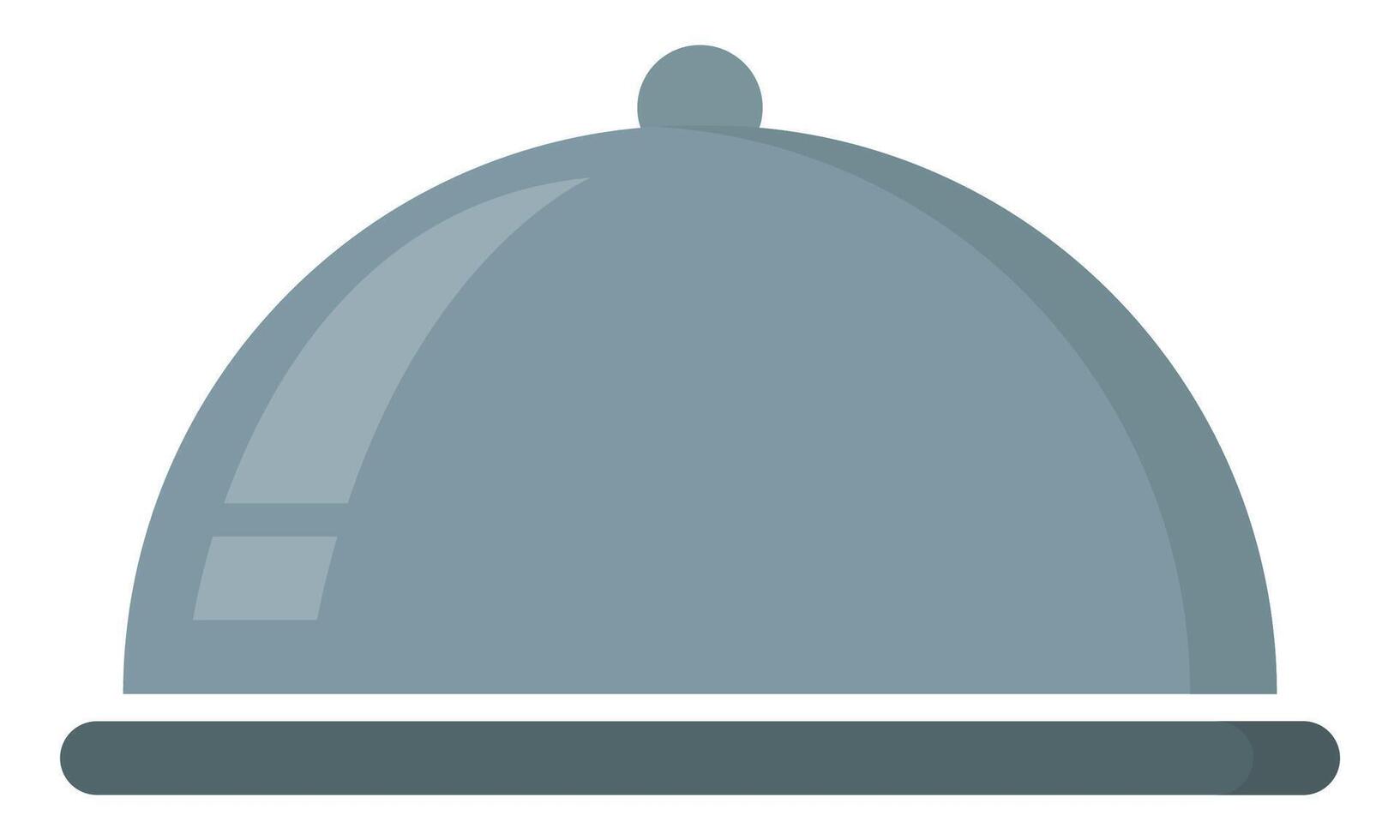 Restaurant cloche flat icon isolated on a white background. vector