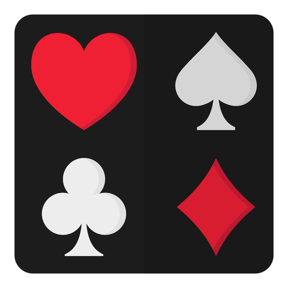 Flat icon of playing cards. vector