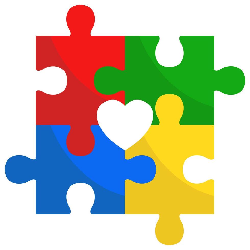 Colorful jigsaw puzzles icon isolated on white background. vector