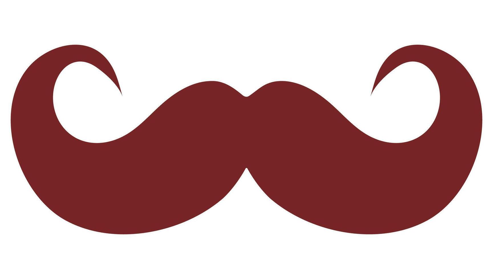 Icon of a classic gentleman's brown mustache isolated on white background. vector