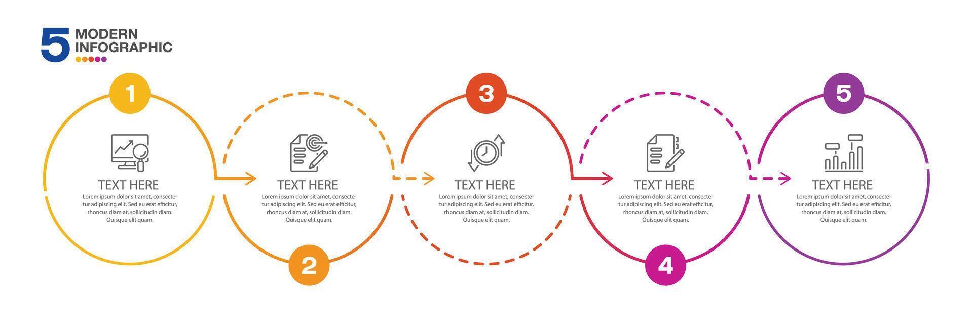 Infographic 5 options or steps. vector