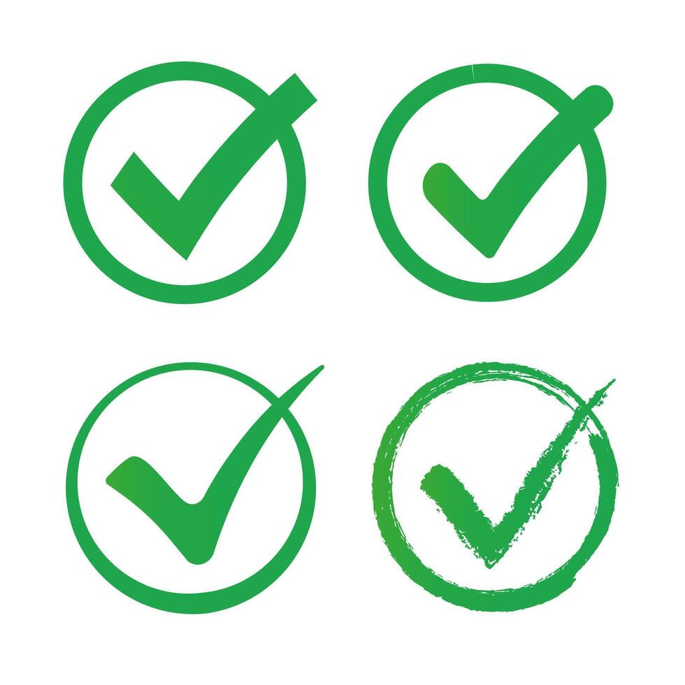 Green check mark icon.Collection of check mark icon. vector