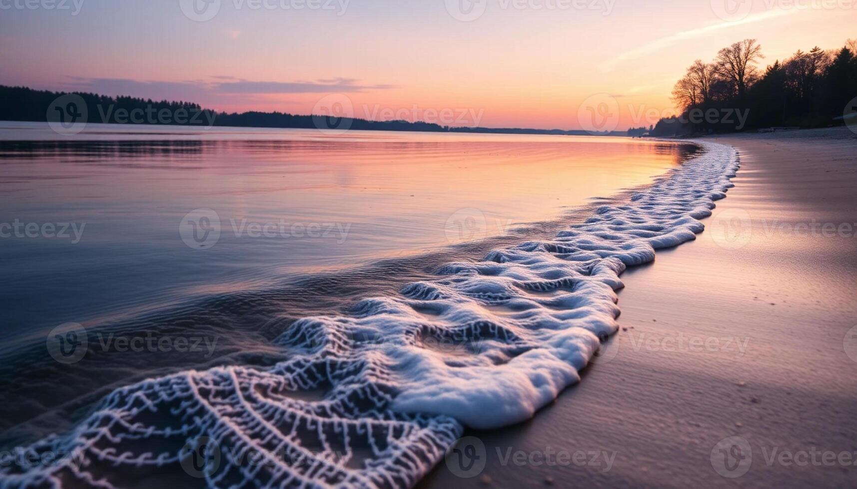 A beach with a net on the shore photo