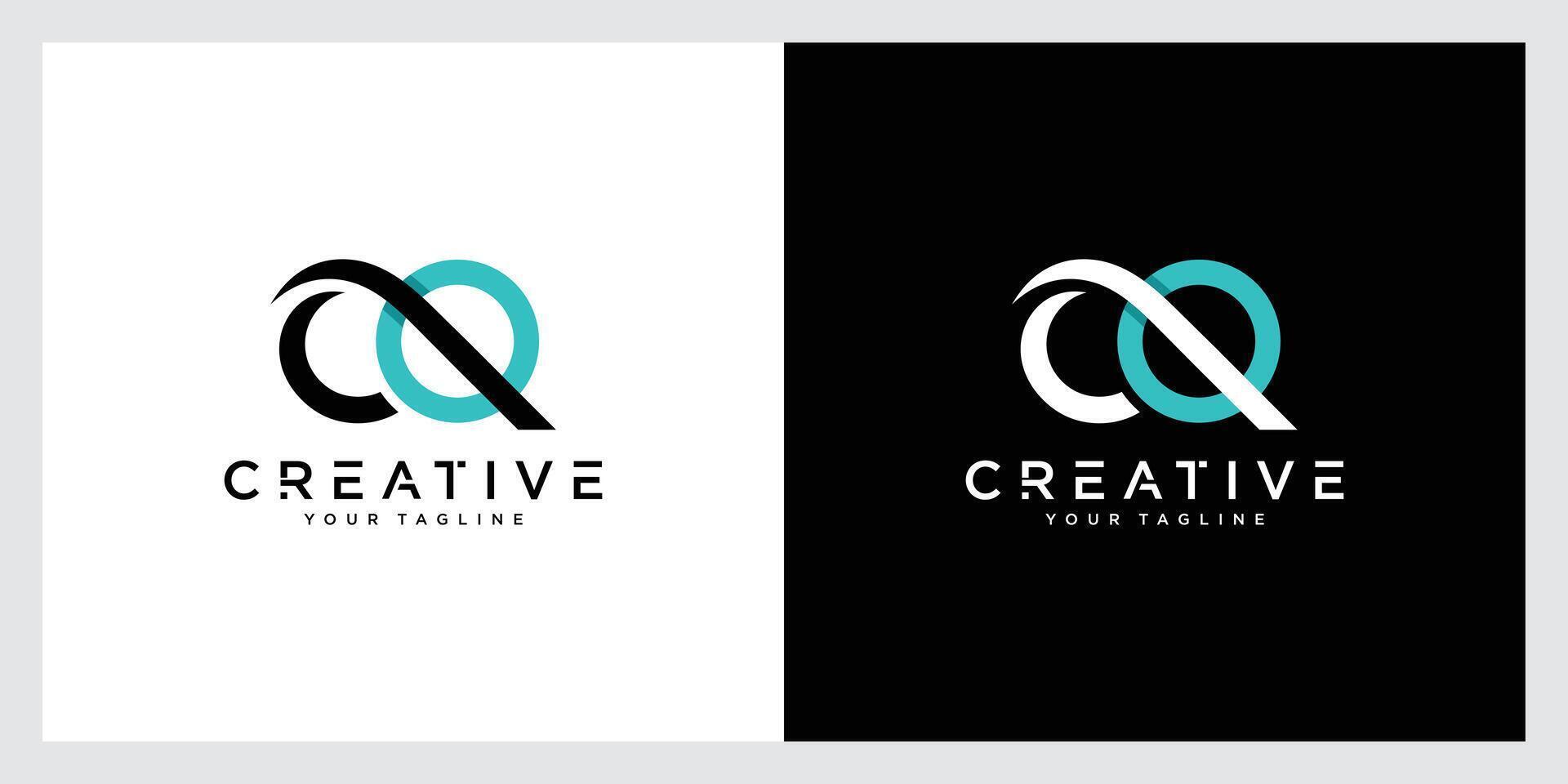 Initial CQ Alphabets Letters Logo Monogram. vector