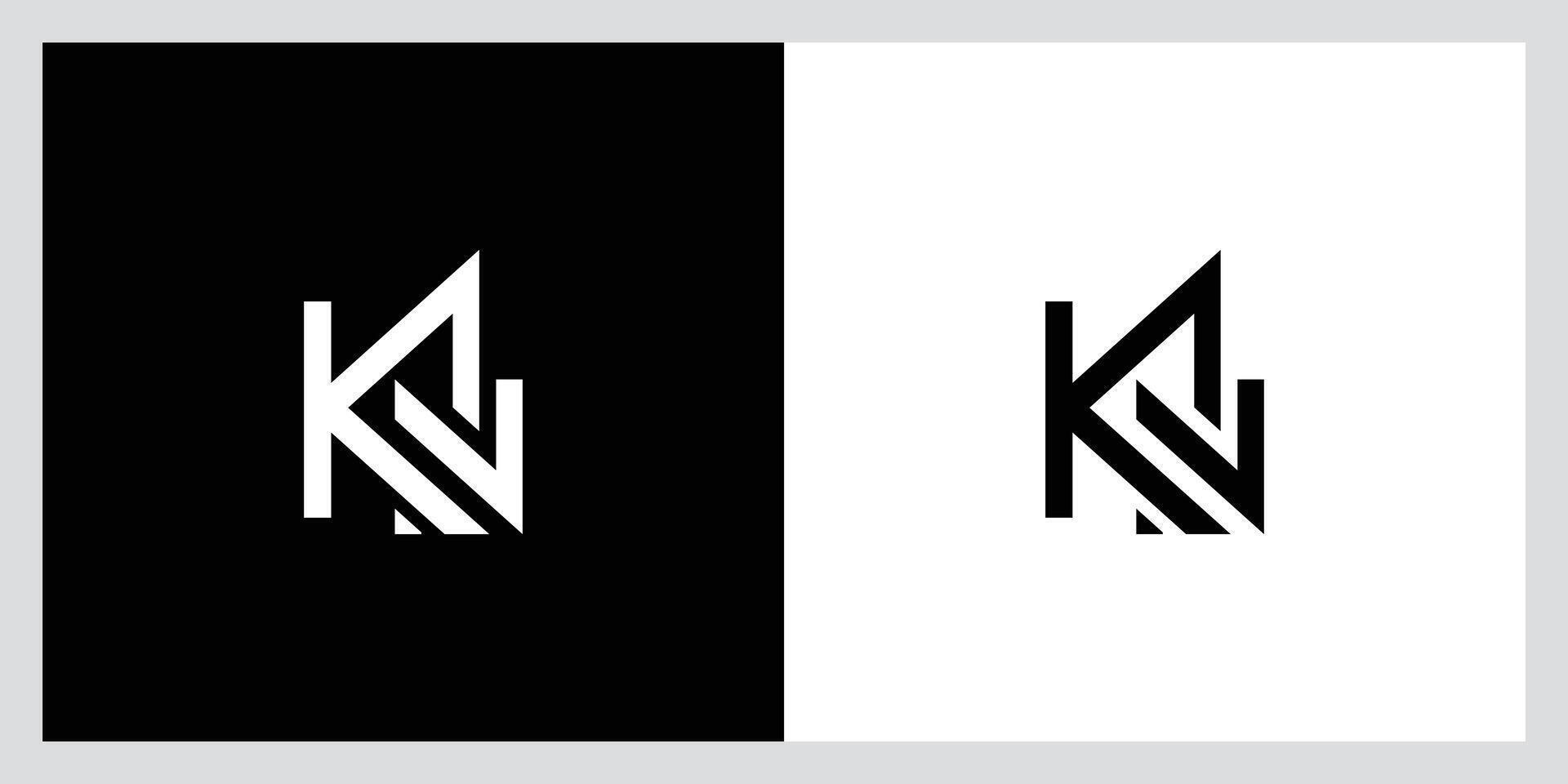 KN Initial Letter Icon Logo Design Illustration vector