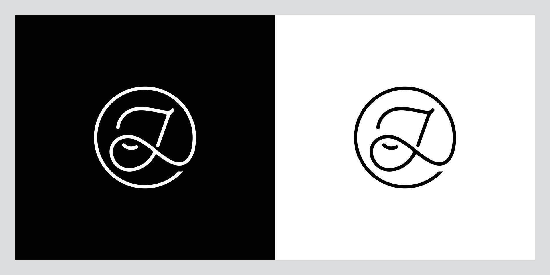 J Initial Handwriting logo template vector