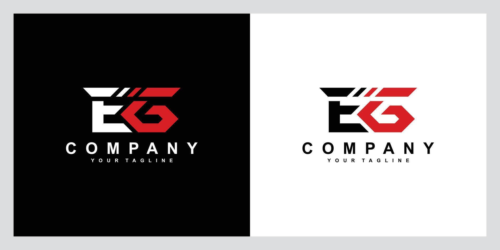 EG or GE letter logo design template vector
