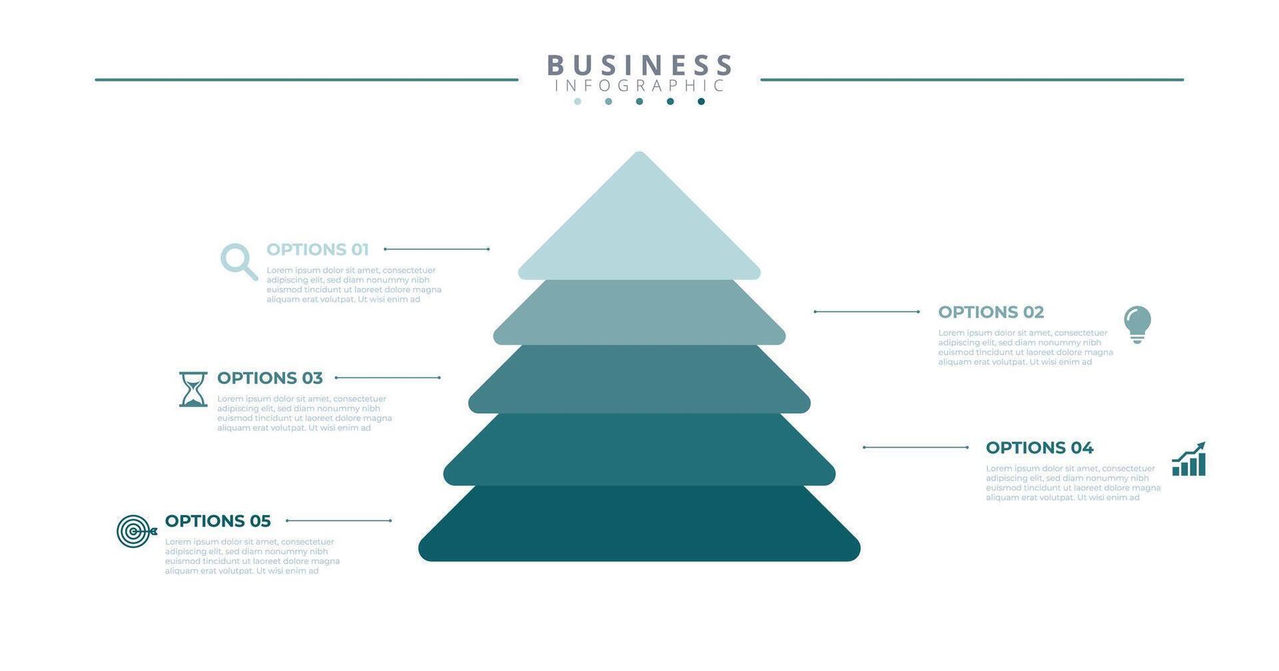 Infographic template featuring 5 steps with icons vector