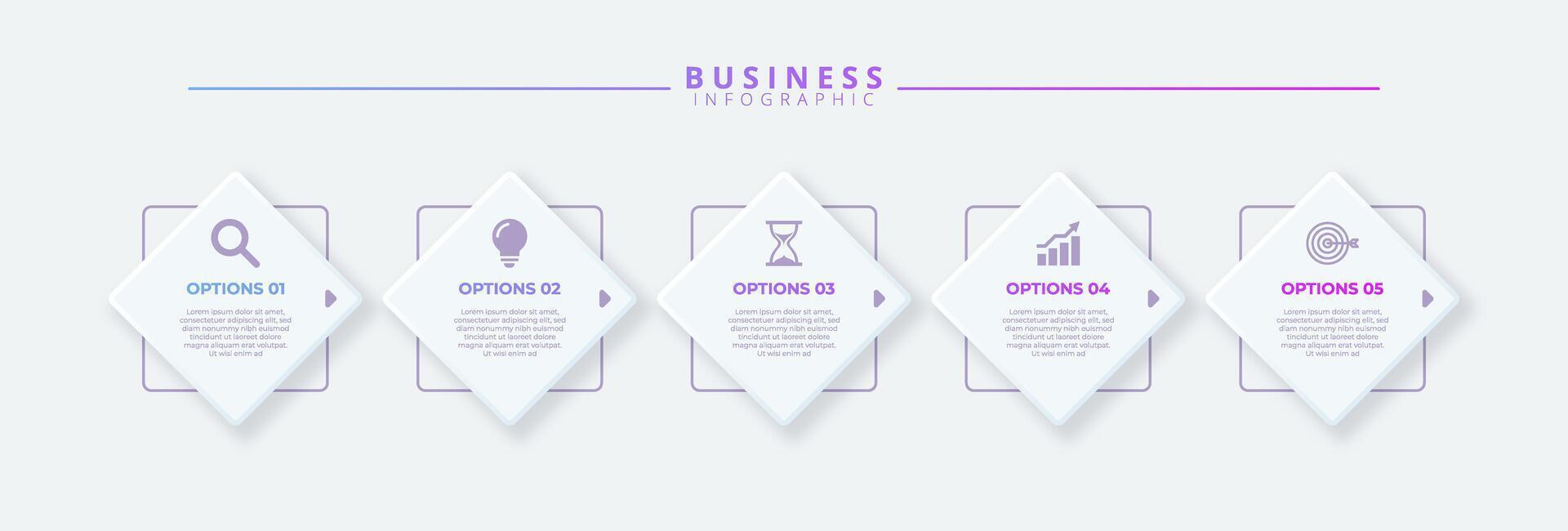 Infographic template featuring 5 steps vector