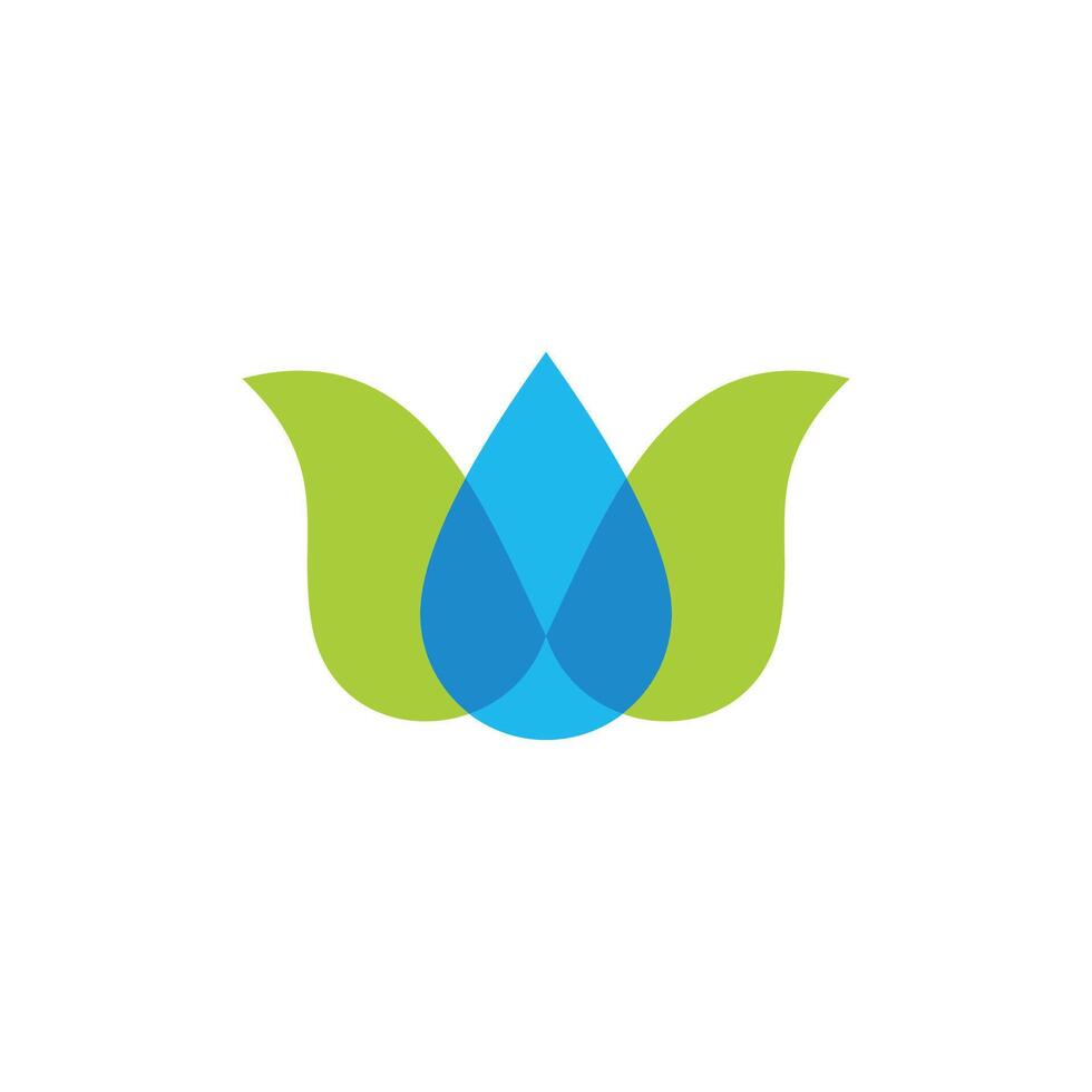 drop water fresh leaf vegetable colorful logo vector
