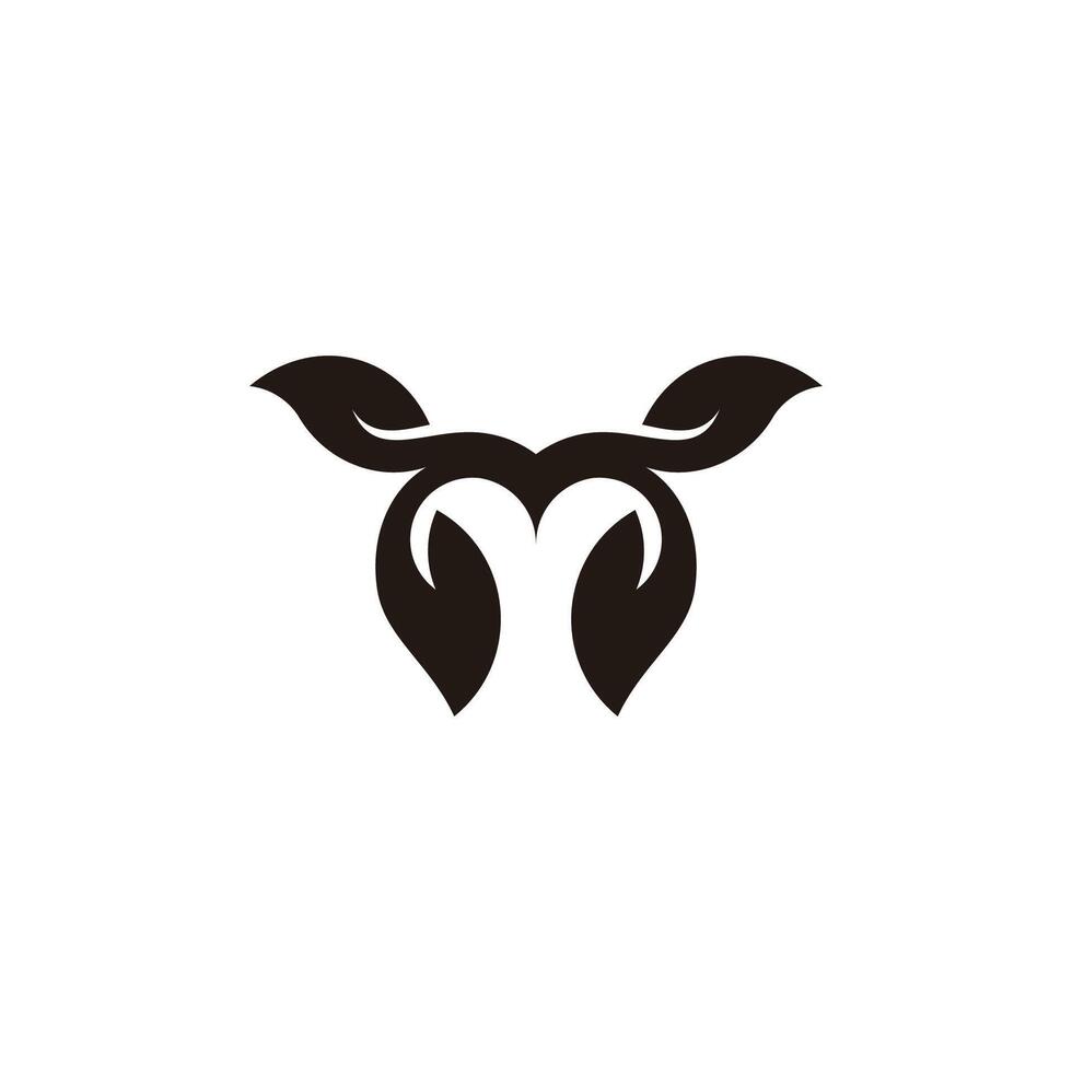 leaf natural drone simple geometric logo vector
