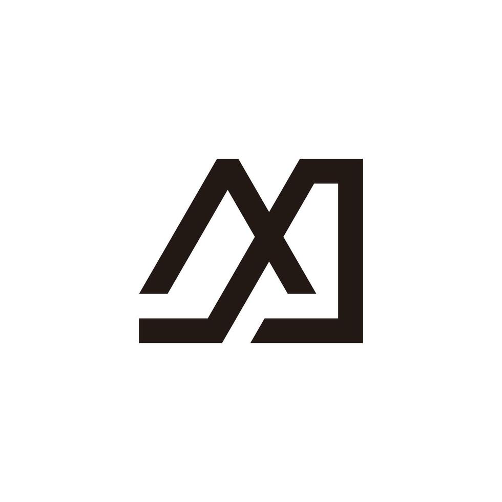 letters mx simple geometric line logo vector