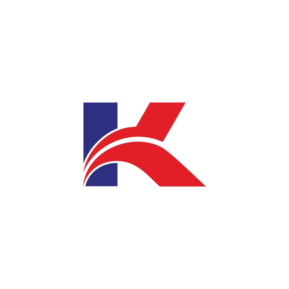 letter k y motion swoosh colorful logo vector