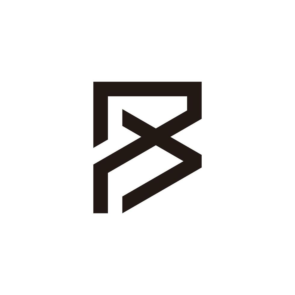 letters pb simple geometric arrow line logo vector