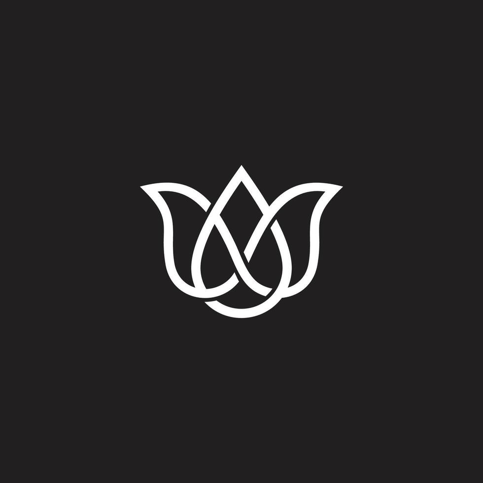 leaf water infinity 3d overlapping line art simple logo vector