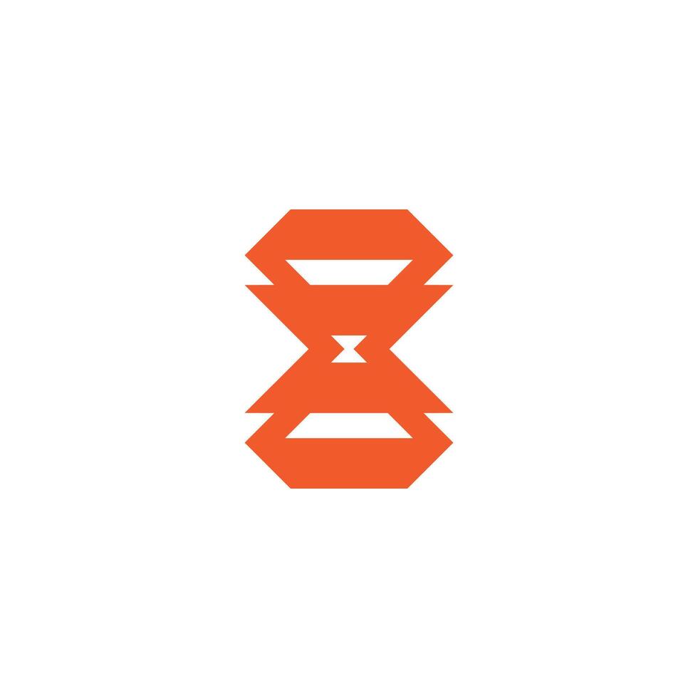 number 8 simple dimensional geometric logo vector