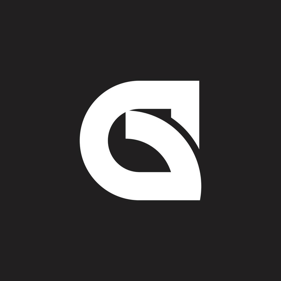letter g simple geometric lines abstract logo vector