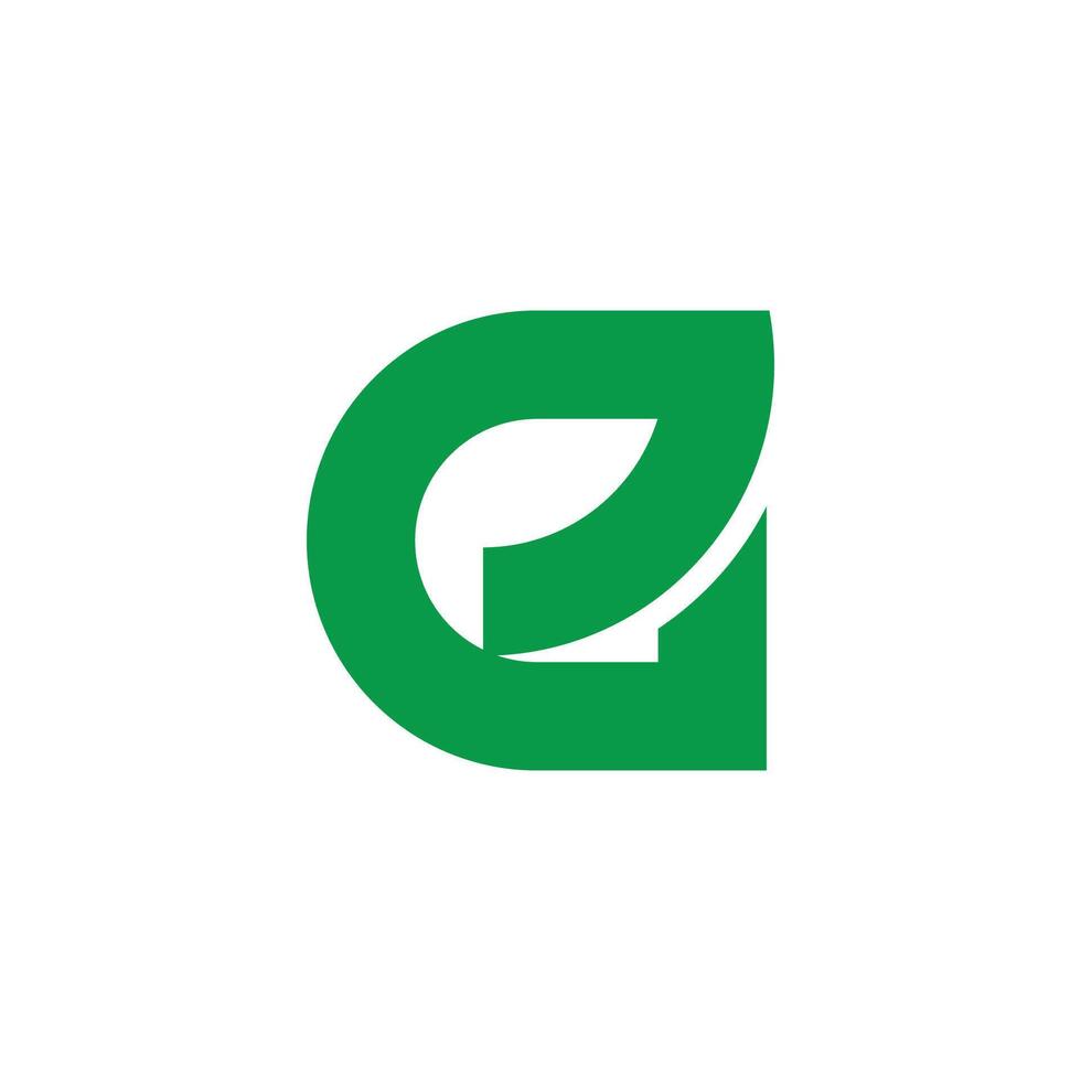 letter e eco green leaf simple geometric logo vector