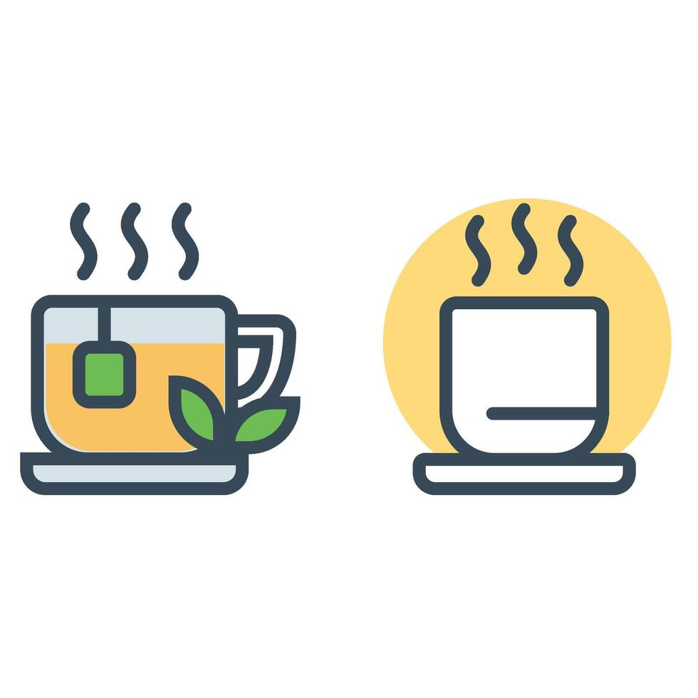 Tea cup. Flat Style. Design for Cafeteria Posters and Banners Cards stock illustration vector