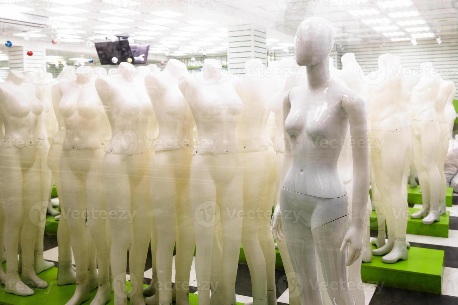 view of naked full body female dress mannequins photo