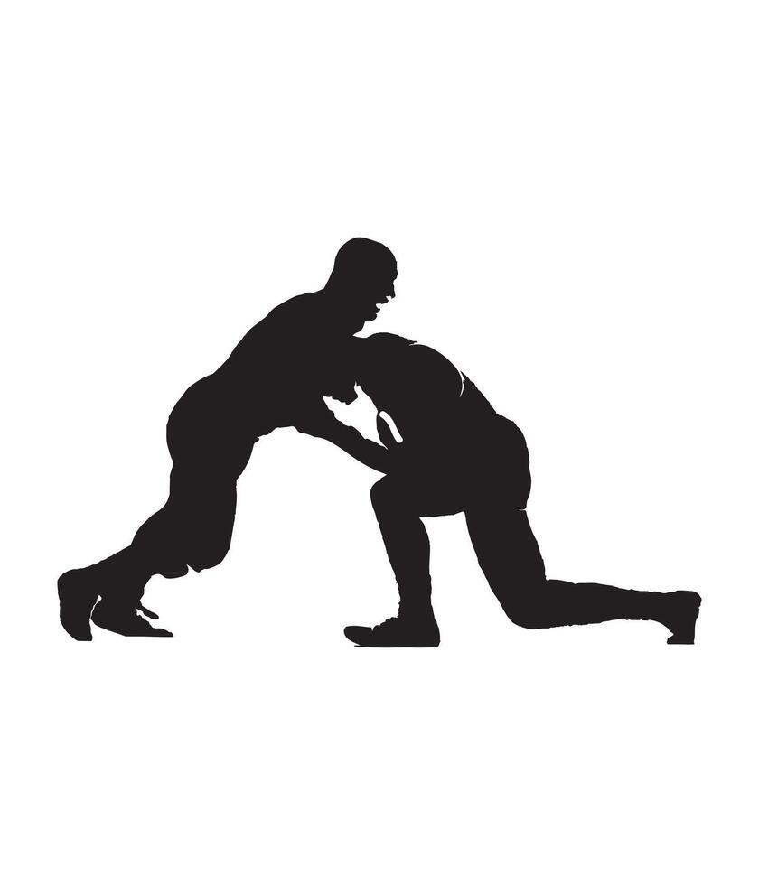 Two men wrestling on a white background vector
