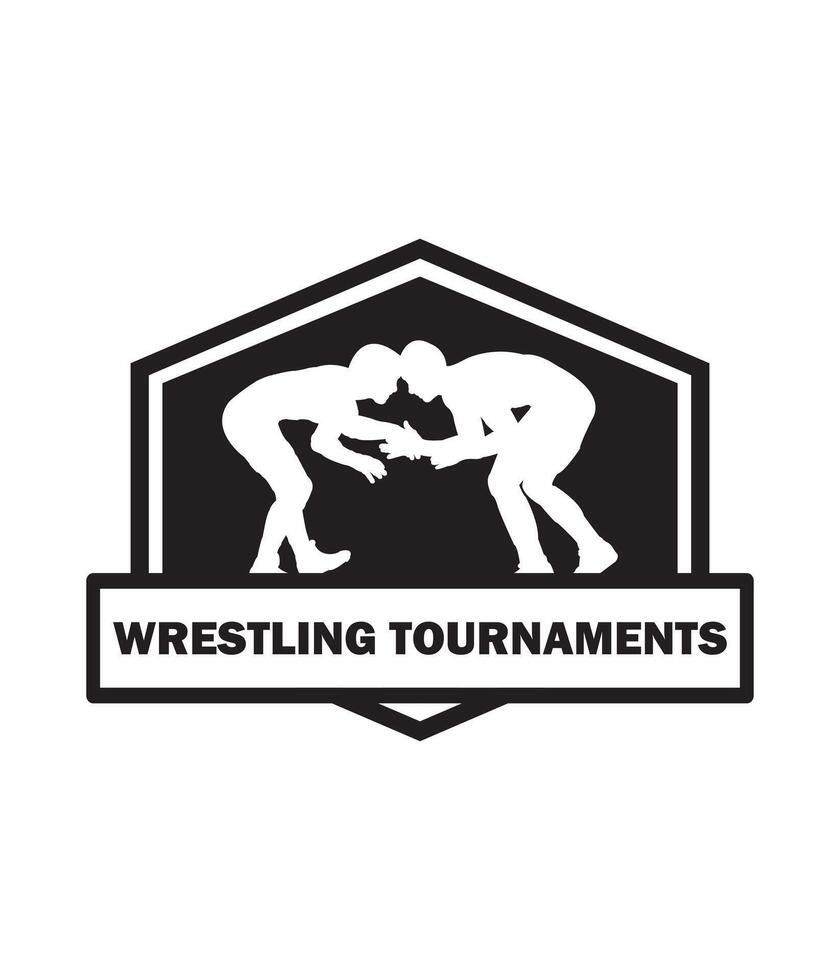 wrestling tournaments logo design illustration vector