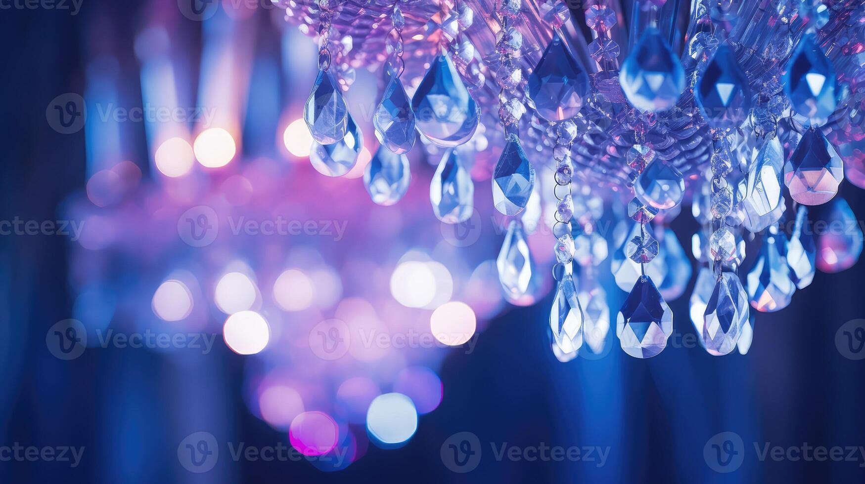 chandelier bokeh blue purple photo