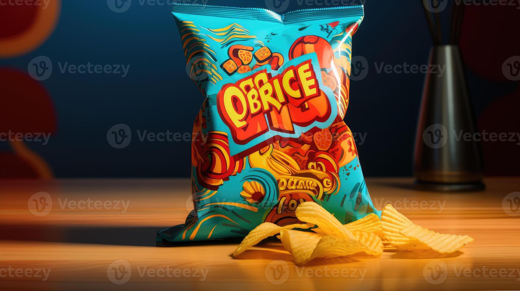 table chip bag 3d photo