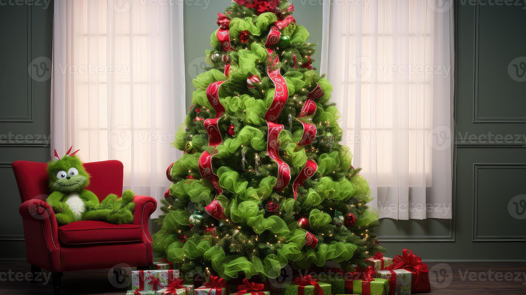 plush grinch christmas tree photo